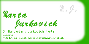 marta jurkovich business card